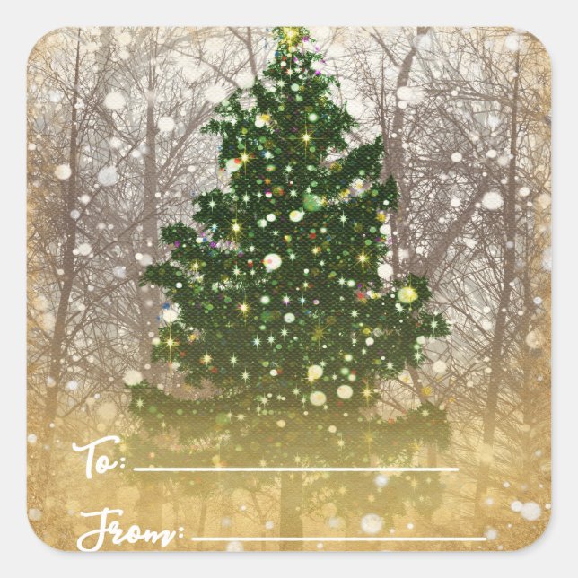 Merry Christmas Holiday Party To / From Square Sticker (Front)