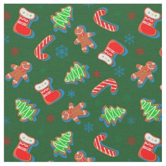 Merry Christmas Holiday Pattern Fabric