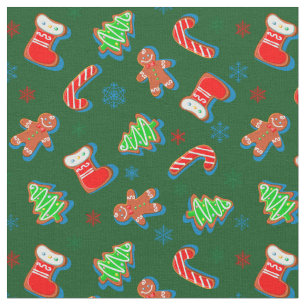 Merry Christmas Holiday Pattern Fabric
