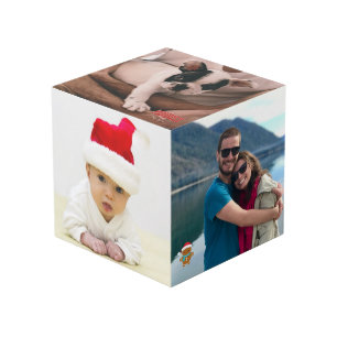 Merry Christmas Holiday Personalized Five Photo Cube