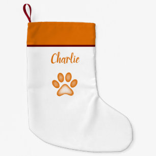 Merry Christmas Holiday Personalized Orange Small Christmas Stocking