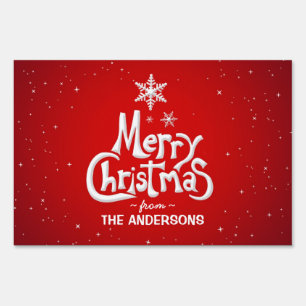 Merry Christmas Holiday Personalized yard sign