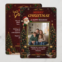 Merry Christmas Holiday Photo Announcement
