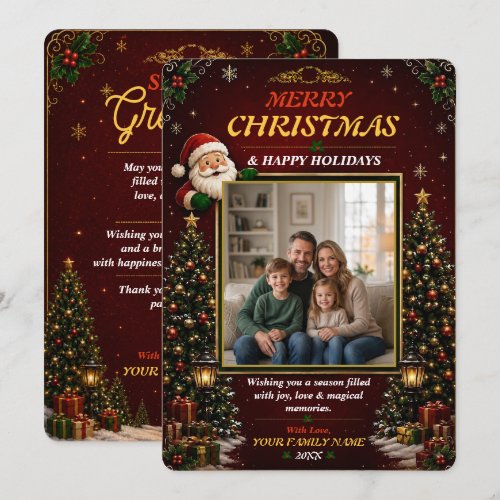 Merry Christmas Holiday Photo Announcement
