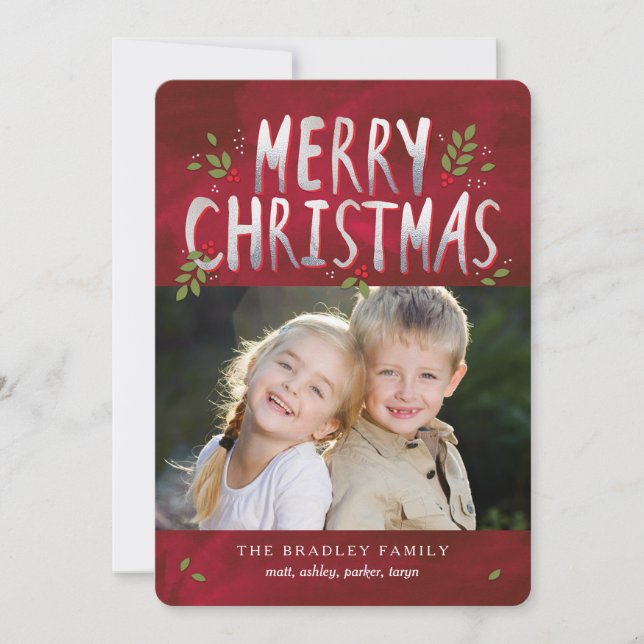 Merry Christmas Holiday Photo Card (Front)