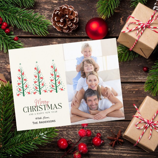 Merry Christmas Holiday Photo Tree on Airplane Fun Postcard (Creator Uploaded)