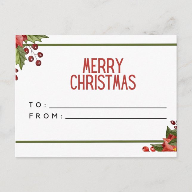 Merry Christmas  Holiday Postcard (Front)