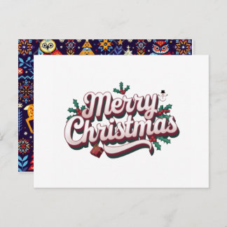 Merry Christmas Holiday Postcard – Festive Winter