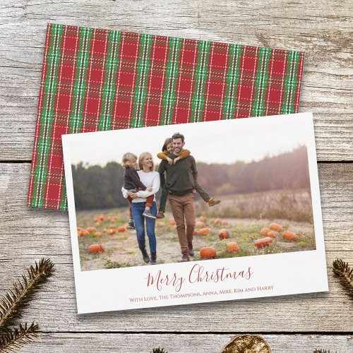 Merry Christmas Holiday Red Green Country Plaid