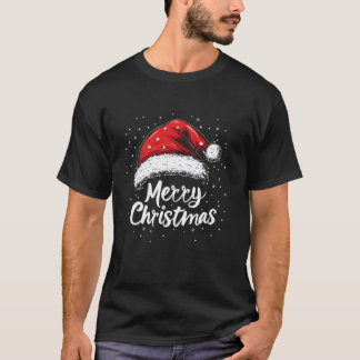 Merry Christmas Holiday Red Santa Hat Xmas Family T-Shirt