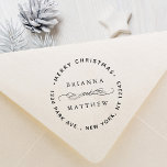 Merry Christmas Holiday Return Address  Self-inking Stamp<br><div class="desc">Create Your Own Classic Round Return Address Stamp.</div>