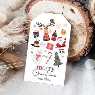 Merry Christmas Holiday Santa Gift Family Teacher Gift Tags
