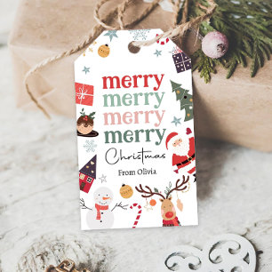 Merry Christmas Holiday Santa Gift Family Teacher Gift Tags
