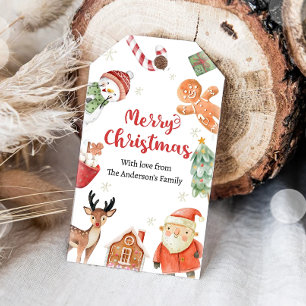 Merry Christmas Holiday Santa Gift Family Teacher Gift Tags