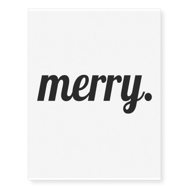 Merry - Christmas Holiday Season Gift Temporary Tattoos (Front)