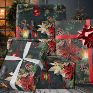 Merry Christmas Holiday Splendor Glossy Wrapping Paper