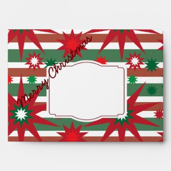 Merry Christmas Holiday Stars 5x7 Card Envelopes by UniqueChristmasGifts at Zazzle