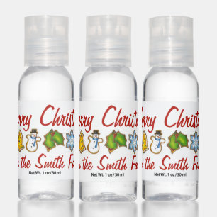 Merry Christmas Holiday Sugar Cookies Mitten Bell Hand Sanitizer