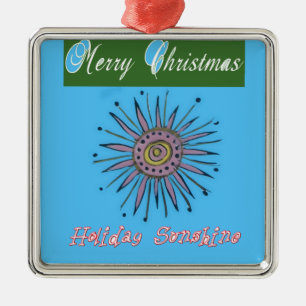 Merry Christmas Holiday Sunshine Collection Metal Ornament