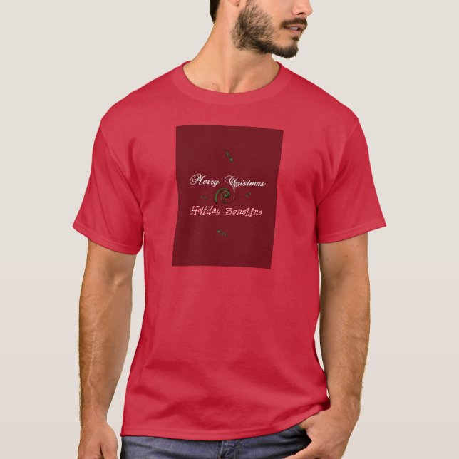 Merry Christmas Holiday Sunshine Red  T-Shirt (Front)