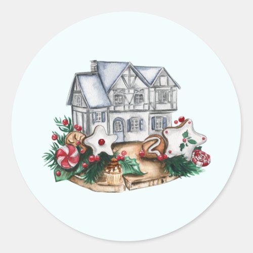 Merry Christmas Holiday Sweets and Decorations  Classic Round Sticker