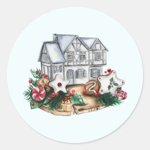 Merry Christmas Holiday Sweets and Decorations Classic Round Sticker
