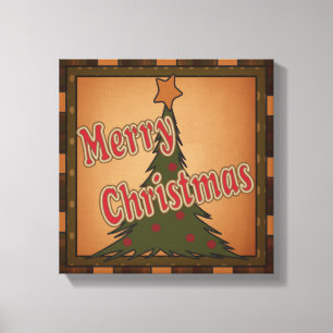 Merry Christmas Holiday Tree Canvas