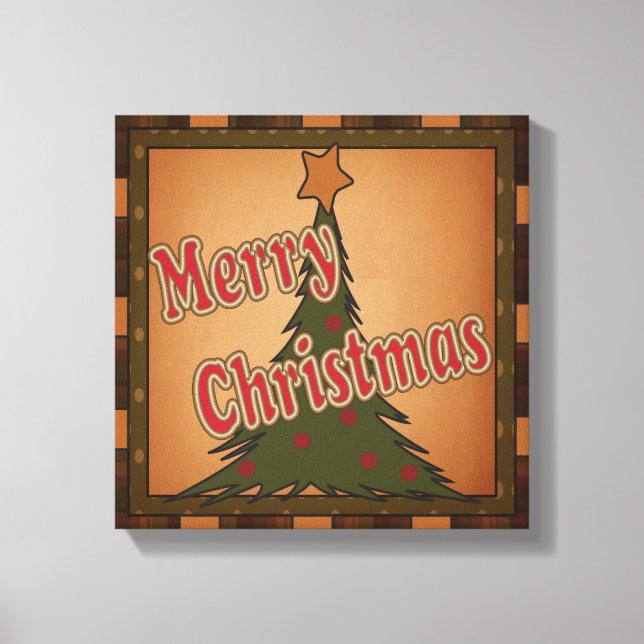 Merry Christmas Holiday Tree Canvas (Front)