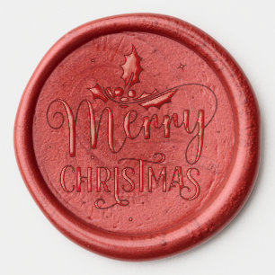 Merry Christmas Holiday Wax Seal Sticker