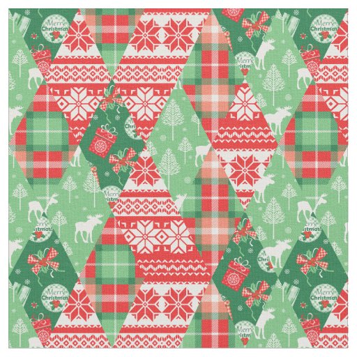 Merry Christmas Holiday Winter Pattern Fabric