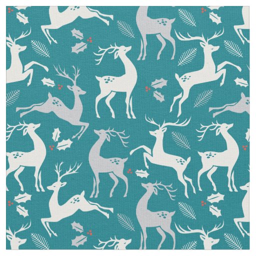 Merry Christmas Holiday Winter Reindeer Fabric