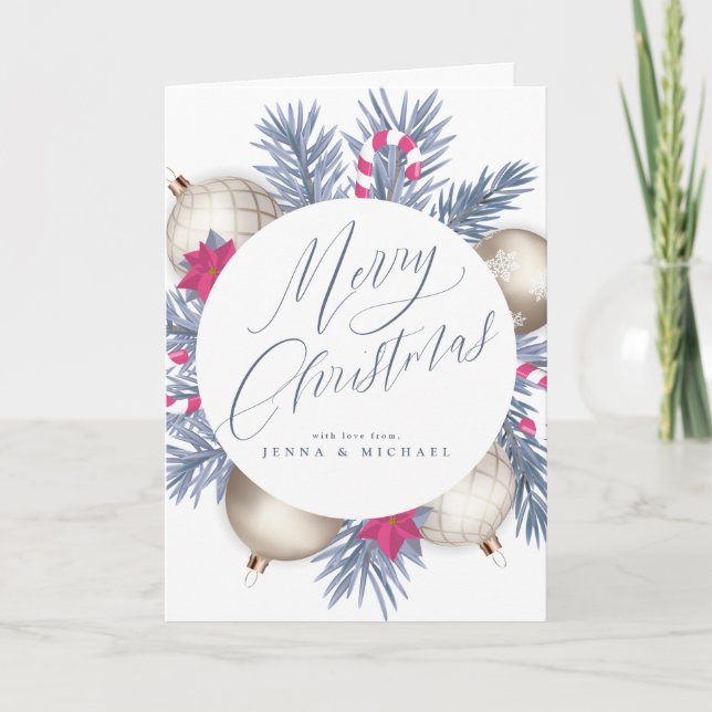Merry Christmas Holiday Wreath Card (Front)