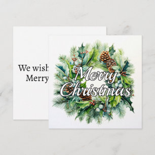 Merry Christmas Holiday Wreath Card