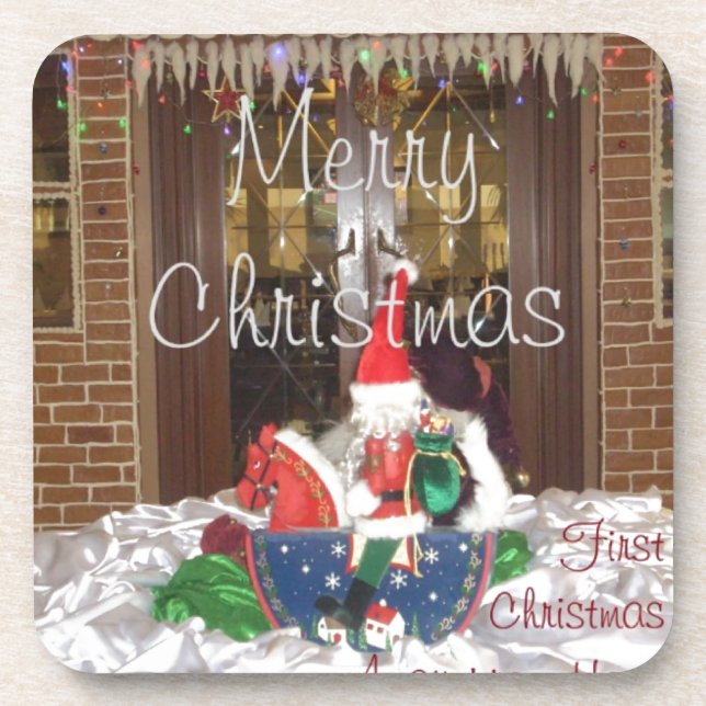 Merry Christmas Holidays Away from Home Collection Beverage Coaster (Front)