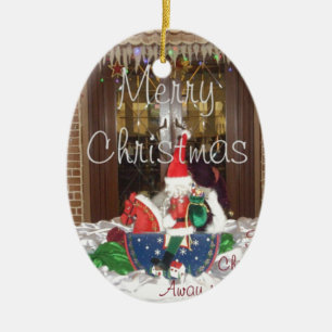 Merry Christmas Holidays Away from Home Collection Ceramic Ornament
