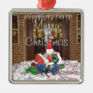 Merry Christmas Holidays Away from Home Collection Metal Ornament