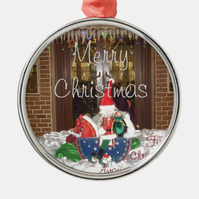 Merry Christmas Holidays Away from Home Collection Metal Ornament (Front)
