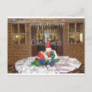 Merry Christmas holidays away from home Inspired A Holiday Postcard