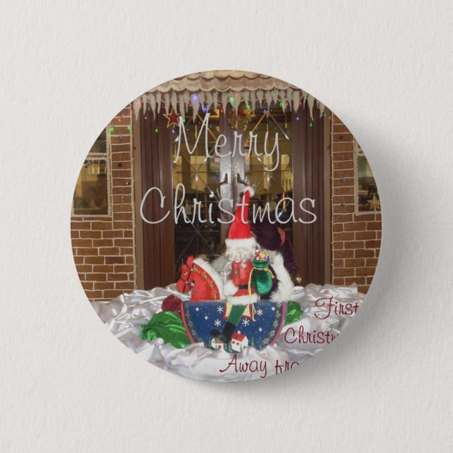 Merry Christmas holidays away from home Inspired A Pinback Button (Front)
