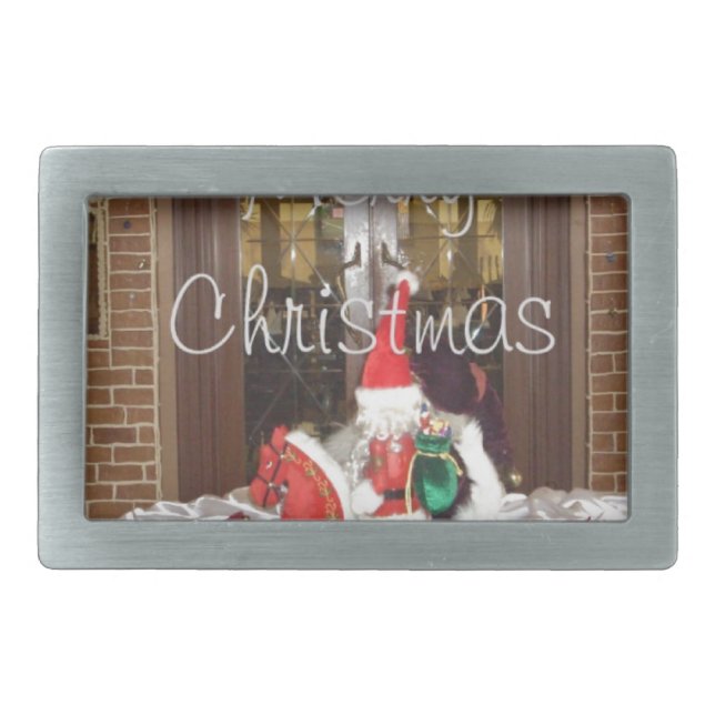Merry Christmas holidays away from home Inspired A Rectangular Belt Buckle (Front)