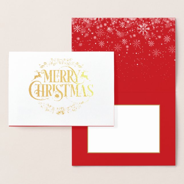 Merry Christmas Holidays Elegant Luxury Gold Foil Card (Display)
