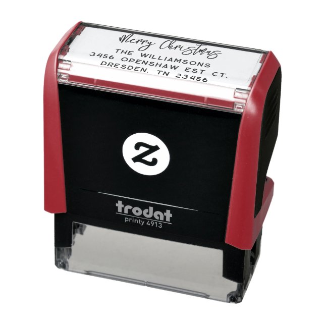 Merry Christmas Holidays Family Return Address Self-inking Stamp (Product)