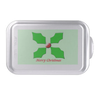 Merry Christmas Holly Custom Cake Pan
