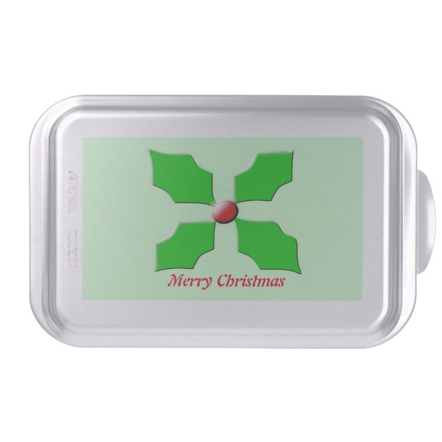 Merry Christmas Holly Custom Cake Pan (Front)