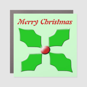 Merry Christmas Holly Custom Car Magnet