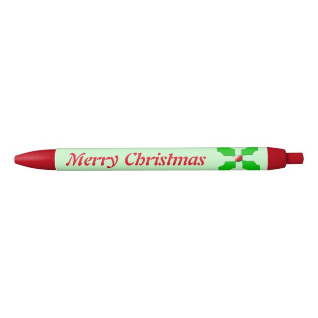 Merry Christmas Holly Custom Pen (Front)