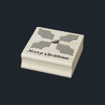 Merry Christmas Holly Custom Wood Art Stamp<br><div class="desc">This awesome wood art stamp features four holly leaves complete with a red berry to join them together. The berry appears to glisten in the light and the leaves have a 3D quality to them. There is customisable text that reads “Merry Christmas” allowing you to personalize this design.</div>