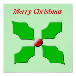 Merry Christmas Holly Customizable Poster