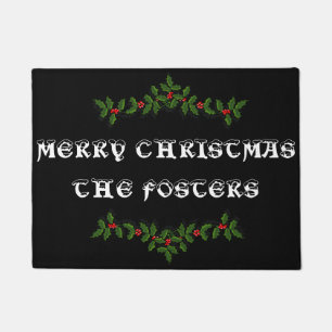 Merry Christmas Holly Doormat