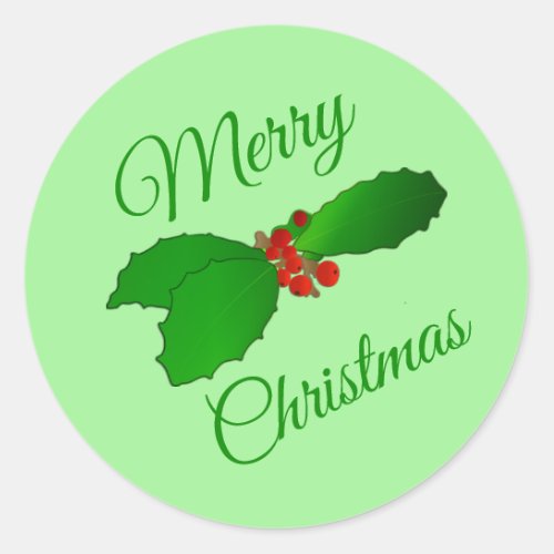 Merry Christmas Holly Envelope Seal